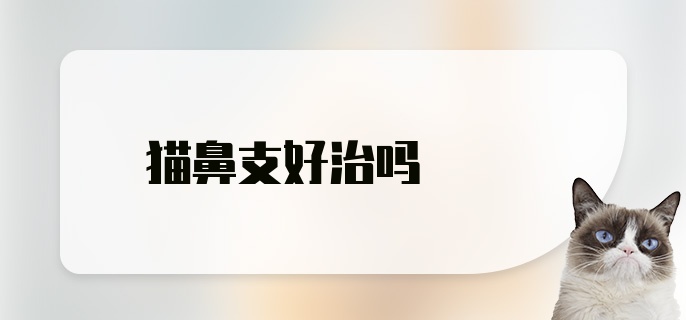 猫鼻支好治吗