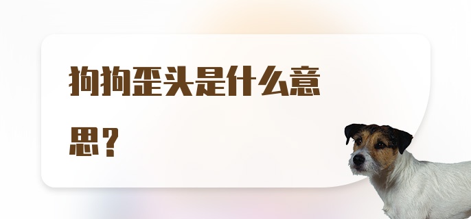 狗狗歪头是什么意思?