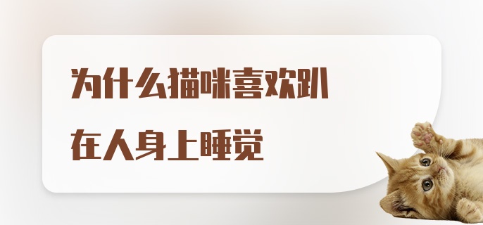 为什么猫咪喜欢趴在人身上睡觉