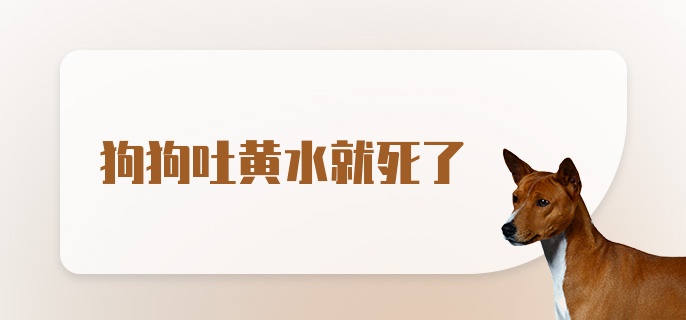 狗狗吐黄水就死了