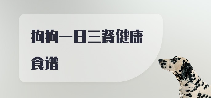 狗狗一日三餐健康食谱