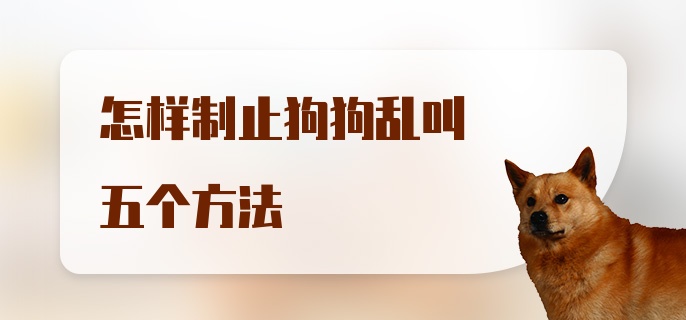 怎样制止狗狗乱叫五个方法