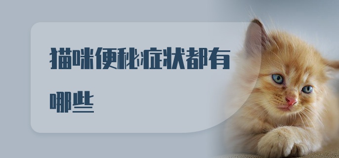 猫咪便秘症状都有哪些