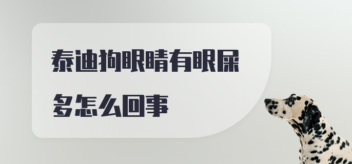 泰迪狗眼睛有眼屎多怎么回事