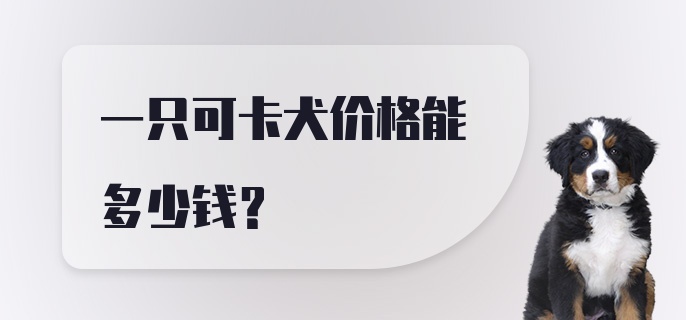 一只可卡犬价格能多少钱？