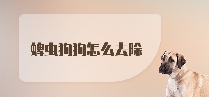 蜱虫狗狗怎么去除