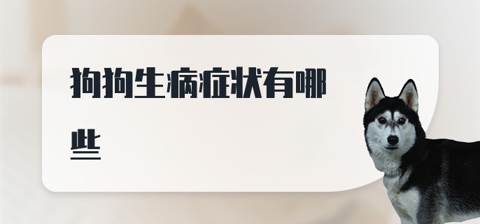 狗狗生病症状有哪些