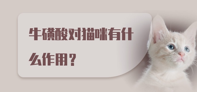 牛磺酸对猫咪有什么作用？