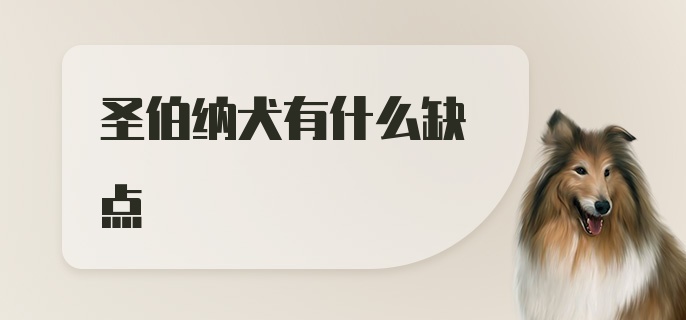 圣伯纳犬有什么缺点