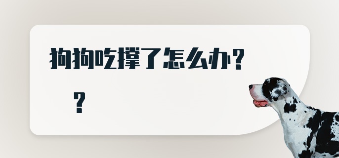 狗狗吃撑了怎么办? ?