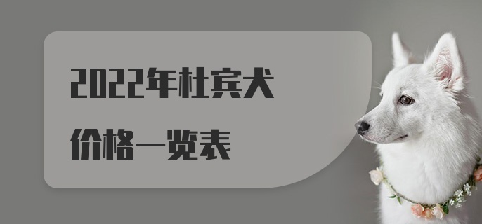 2022年杜宾犬价格一览表