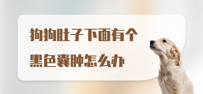 狗狗肚子下面有个黑色囊肿怎么办