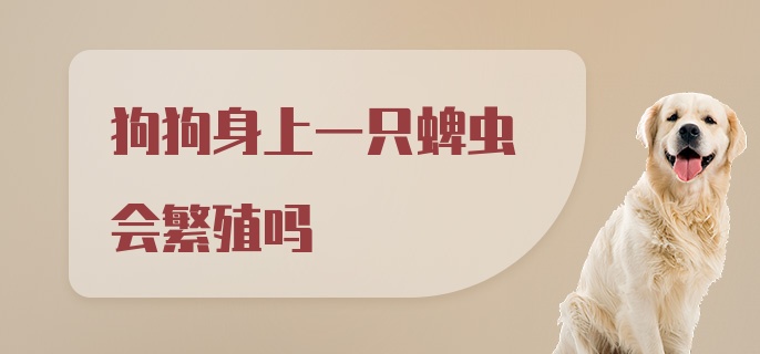 狗狗身上一只蜱虫会繁殖吗