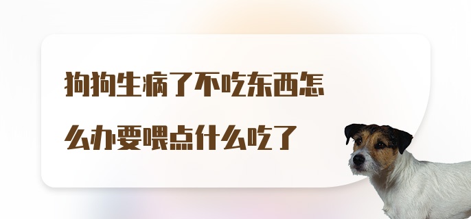 狗狗生病了不吃东西怎么办要喂点什么吃了