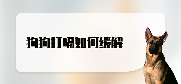 狗狗打嗝如何缓解