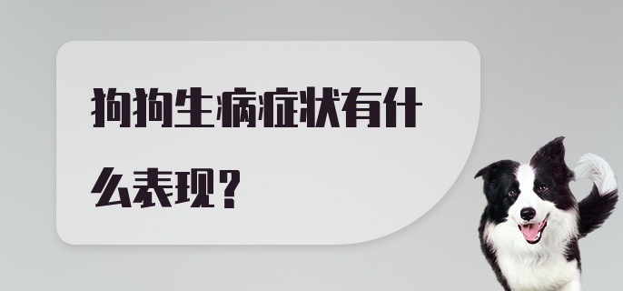 狗狗生病症状有什么表现？