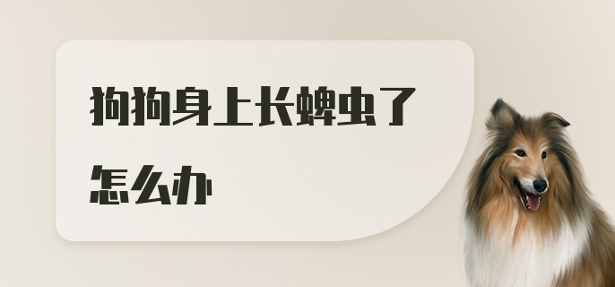 狗狗身上长蜱虫了怎么办