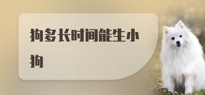 狗多长时间能生小狗