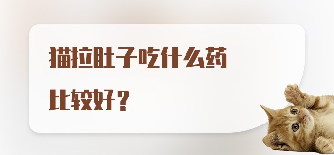 猫拉肚子吃什么药比较好？