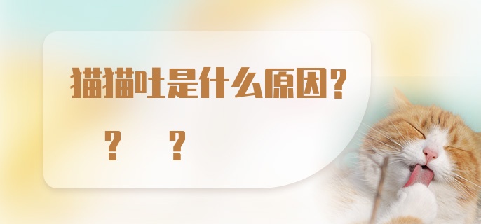 猫猫吐是什么原因? ? ?