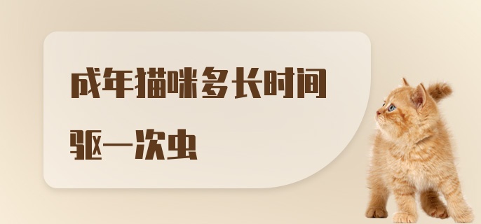 成年猫咪多长时间驱一次虫