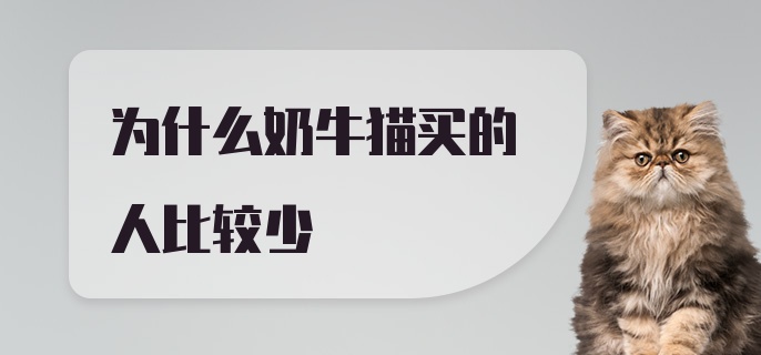 为什么奶牛猫买的人比较少