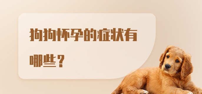 狗狗怀孕的症状有哪些？